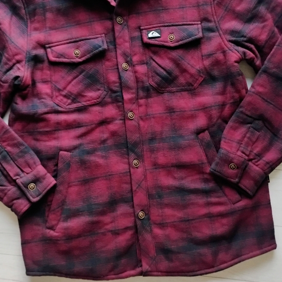 QUIKSILVER NEW Gideon Cold Days Sherpa Lined Flannel Shirt Jacket - Picture 4 of 12